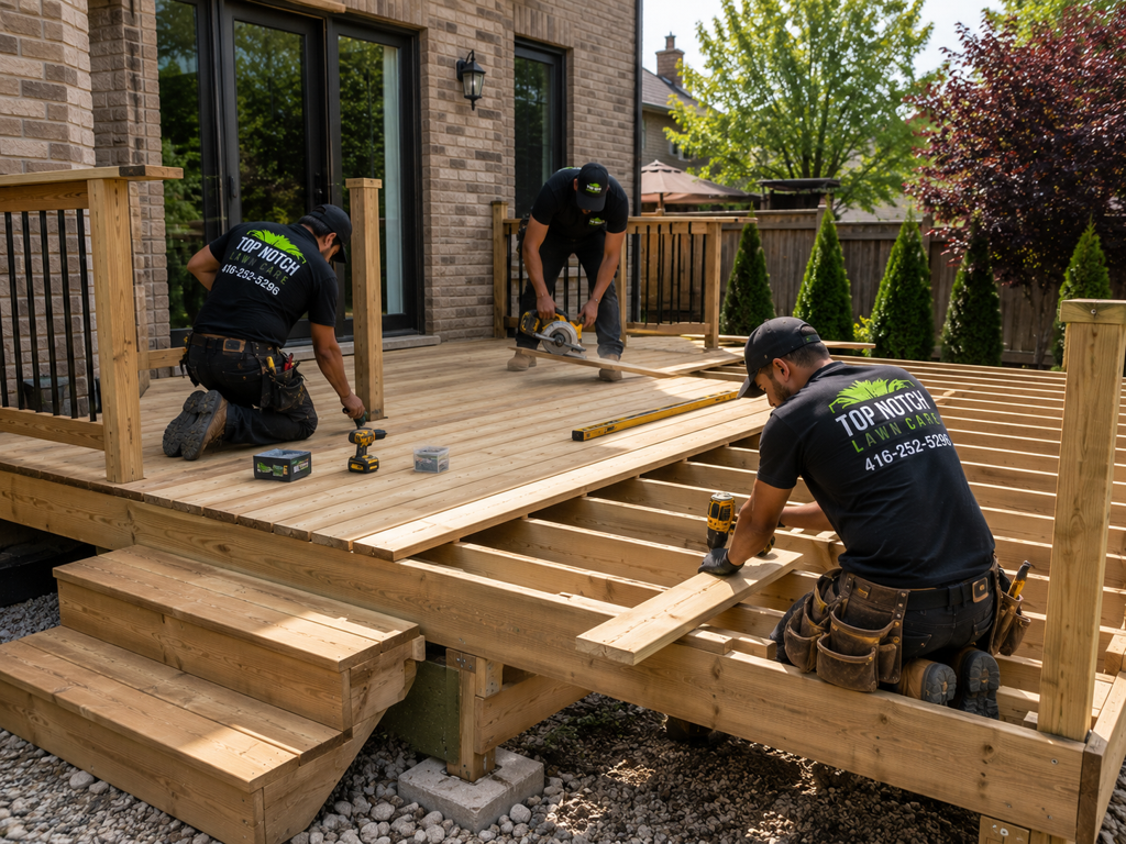 Custom multi-level cedar backyard deck